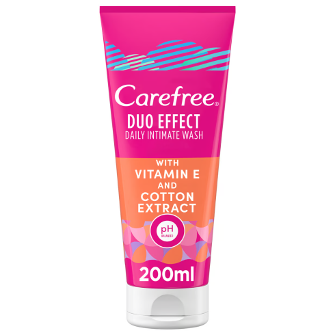 Carefree Duo Effect Intimate Wash Vit E & Cotton Extract (200ml)