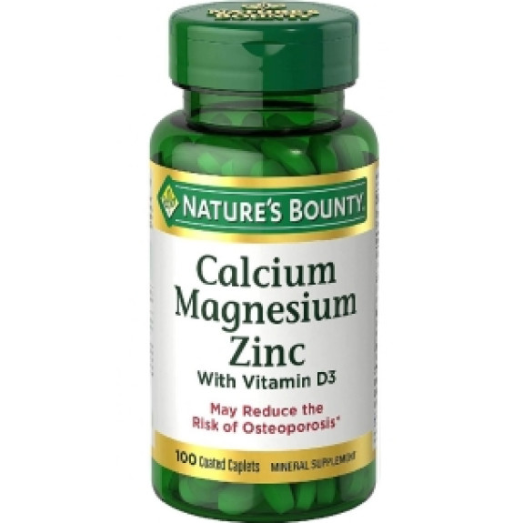 NATURE'S BOUNTY CALCIUM MAGNESIUM ZINC WITH VIT D* 100 COATED CAPLETS