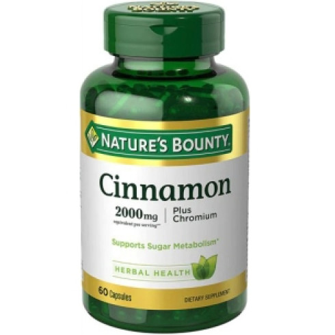 NATURE'S BOUNTY CINNAMON 2000MG + CHROMIUM* 60CAPSULES