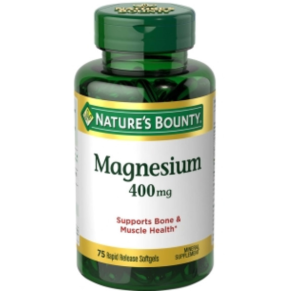 NATURE'S BOUNTY MAGNESIUM 400MG SOFTGEL 75S