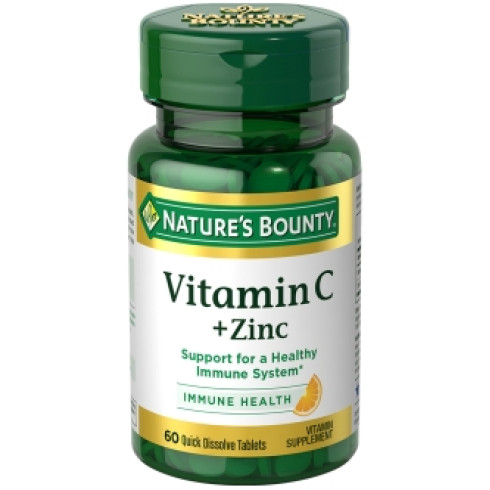 NATURE'S BOUNTY VIT C +ZINC* 60 QUICK DISSOLVES TABLETS