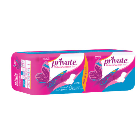 Private Super Pads Extra Thin With Wings Duo (16 Pcs)