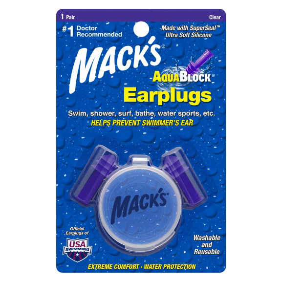 Mack's Aqua Block Earplugs (1 Pair/Purple)