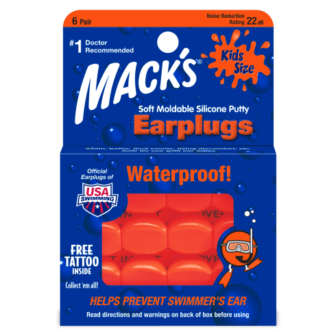 Mack's Pillow Soft® Silicone Putty Ear Plugs (Kids Size, 6 Pairs)