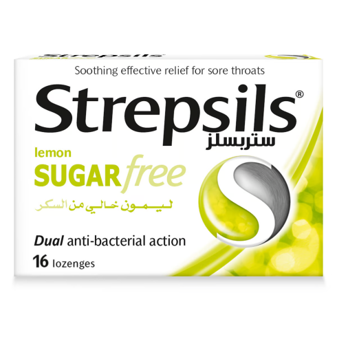 Strepsils Lemon Sugar Free Lozenges (16 Lozenges)