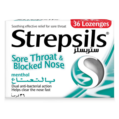 Strepsils Sore Throat & Blocked Nose Lozenges (36 Lozenges)