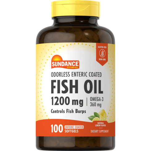 Sundance Vitamins Odorless Fish Oil Omega-3 Softgels, 100 Softgels