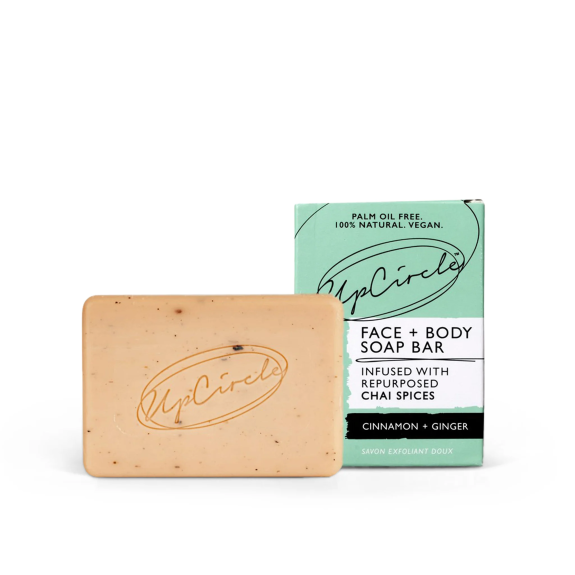 UPCIRCLE ORGANIC CINNAMON & GINGER CHAI SOAP BAR 100G